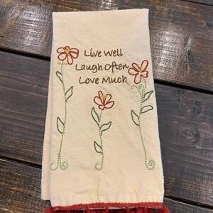 Charming Floral Embroidered Kitchen Towel